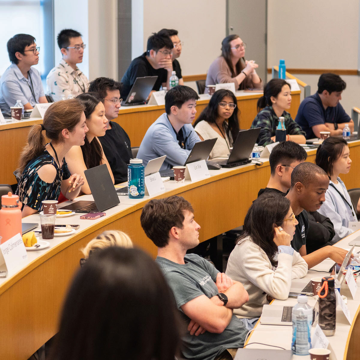 Students seated in a college classroom